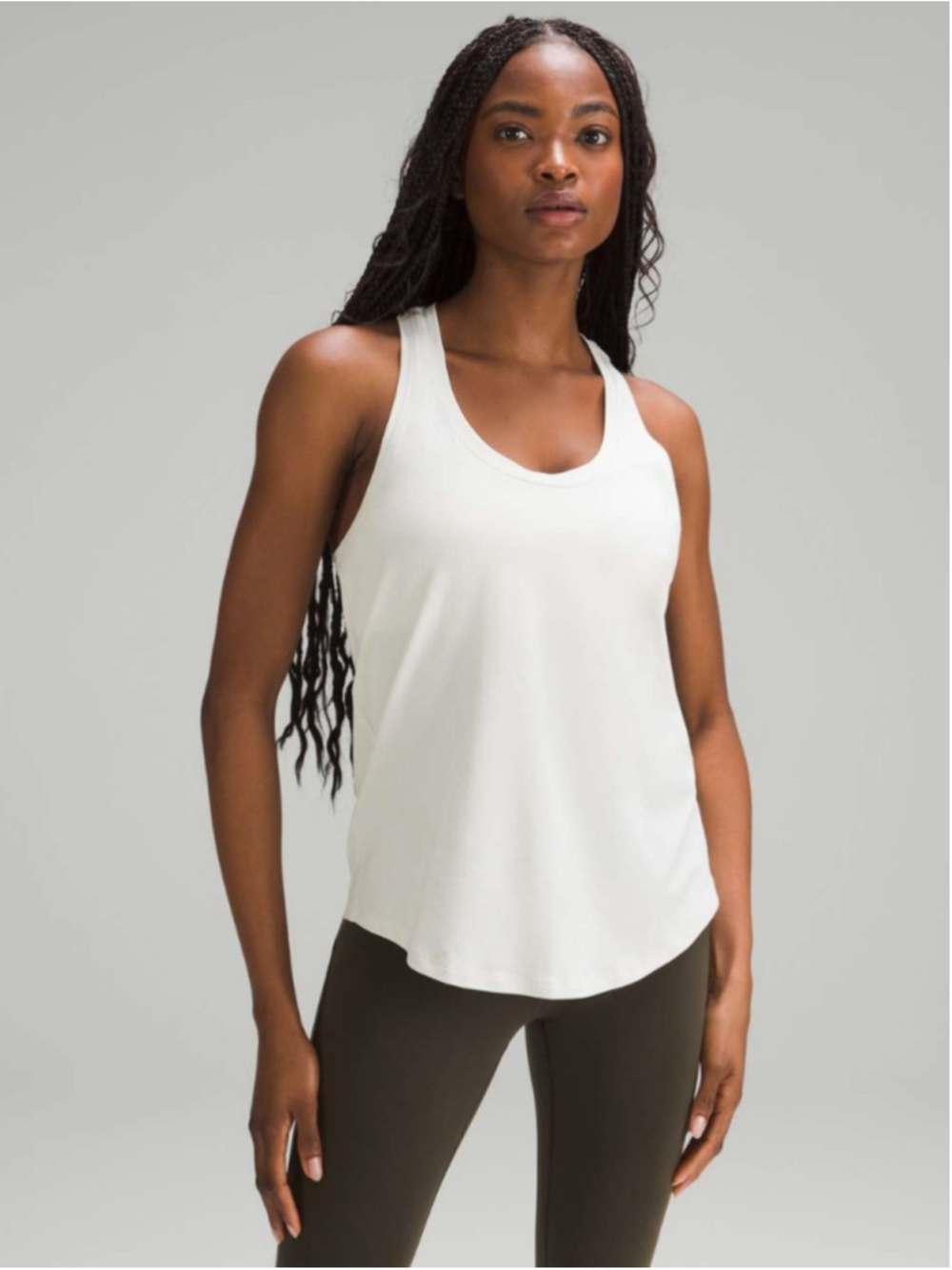 LULULEMON Cool Racerback Nulu Tank White Top, Atheisure Gym, Sz 4